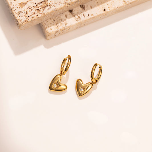 Heart Charm Mini Hoop
